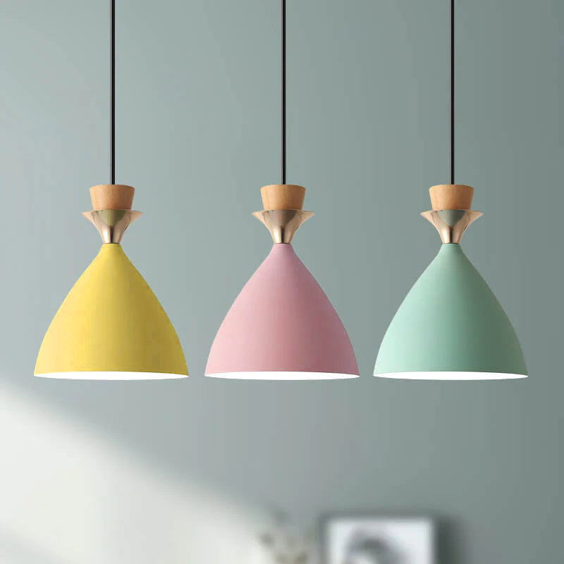 Nordic Macaron Candy Iron Cone 1/3 Light Chandelier