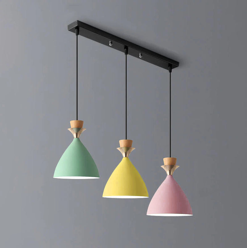 Nordic Macaron Candy Iron Cone 1/3 Light Chandelier