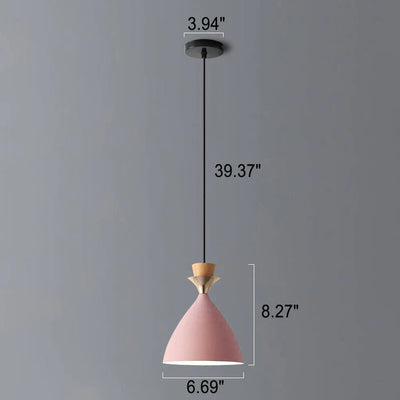 Nordic Macaron Candy Iron Cone 1/3 Light Chandelier