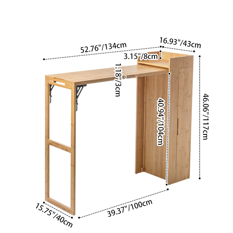 Ensemble de table et chaises de bar pliables rectangulaires en bambou Modern Simplicity pour salle à manger 