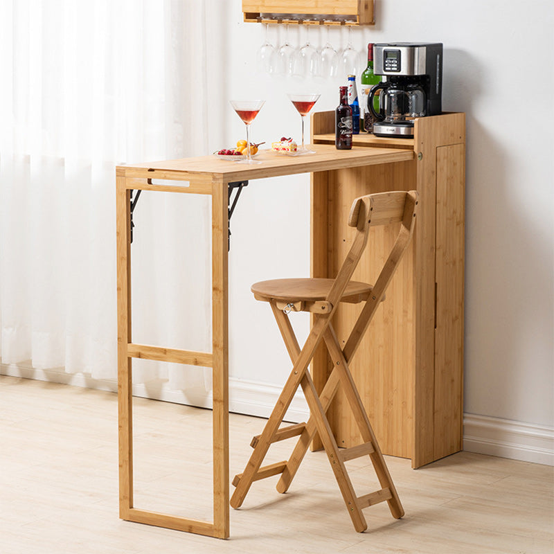 Ensemble de table et chaises de bar pliables rectangulaires en bambou Modern Simplicity pour salle à manger 