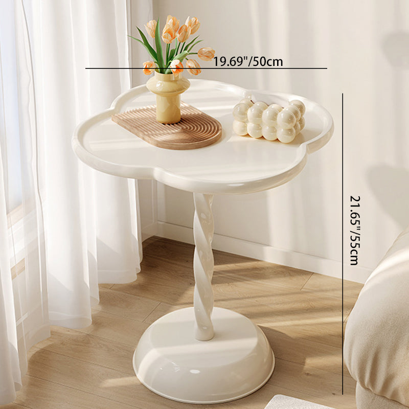 Modern Minimalist Clover Spiral Cylinder Wooden Base PP Coffee Table For Living Room