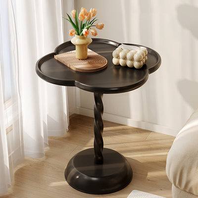 Modern Minimalist Clover Spiral Cylinder Wooden Base PP Coffee Table For Living Room