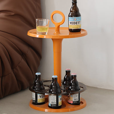 Table d'appoint contemporaine en ABS avec support pour verres à vin ronds pour salon 