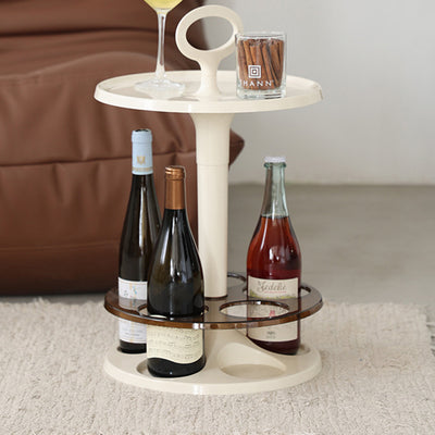 Table d'appoint contemporaine en ABS avec support pour verres à vin ronds pour salon 