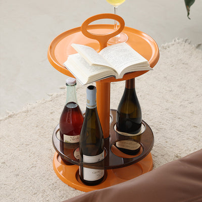 Contemporary Creative Round Wine Glass Holder ABS Side Table For Living Room