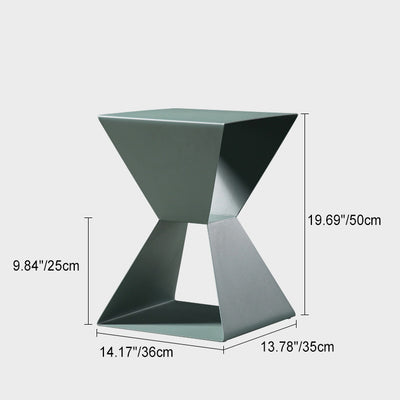 Contemporary Nordic Geometric Square Carbon Steel End Table For Living Room