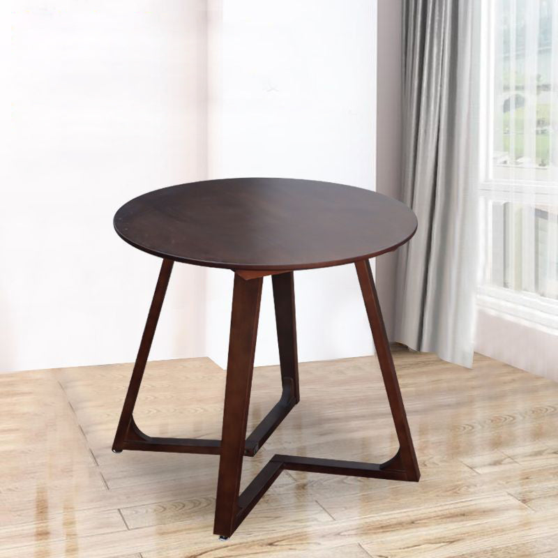 Contemporary Nordic Round Solid Wood Coffee Table 4-Leg For Living Room