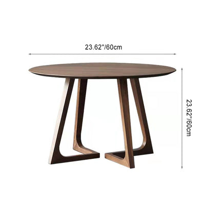 Contemporary Nordic Round Solid Wood Coffee Table 4-Leg For Living Room