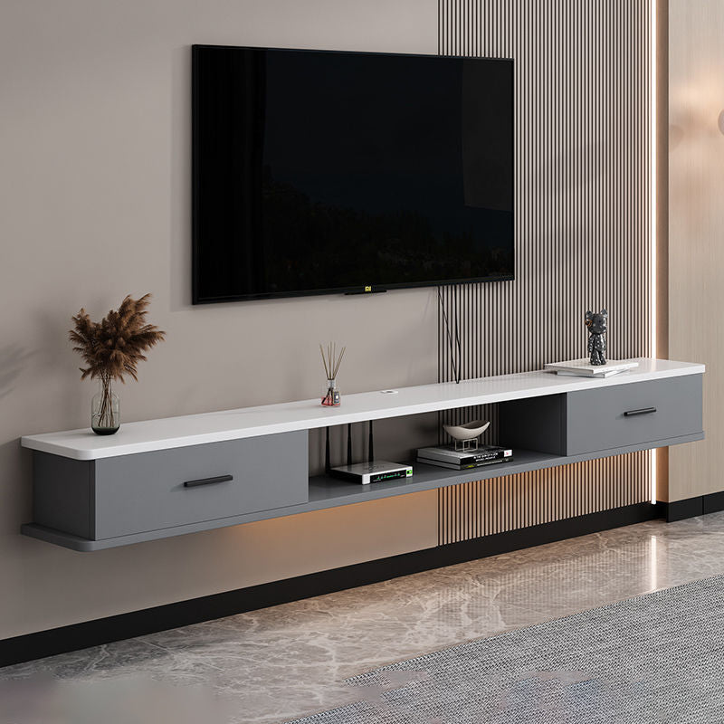 Modern Simplicity Rectangular Plate TV Stand 2-Drawer For Living Room