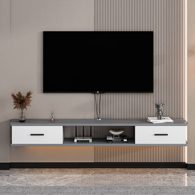 Modern Simplicity Rectangular Plate TV Stand 2-Drawer For Living Room