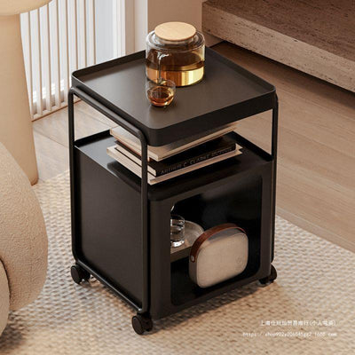 Contemporary Nordic Square Iron End Table Movable 3-Tier For Living Room