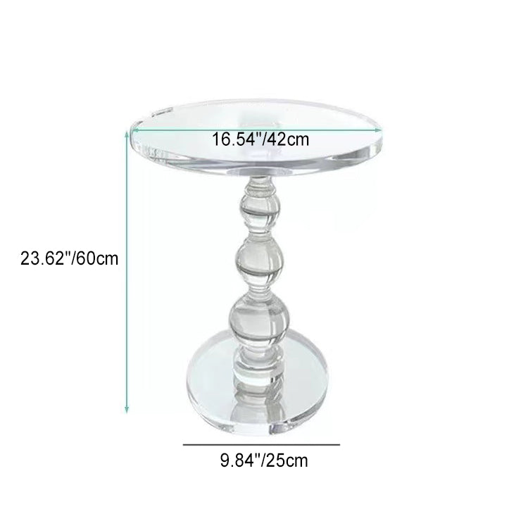 Modern Simplicity Acrylic Rotate Round Gourd Coffee Table 1-Tray For Living Room