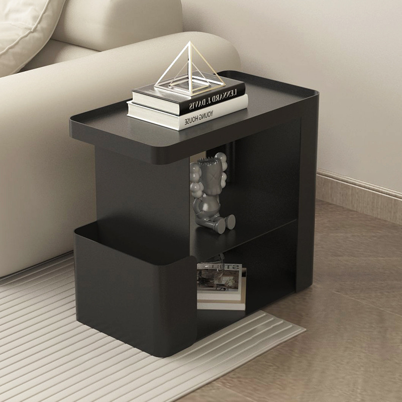 Modern Simplicity Iron Rectangular End Table Movable 3-Tier For Living Room