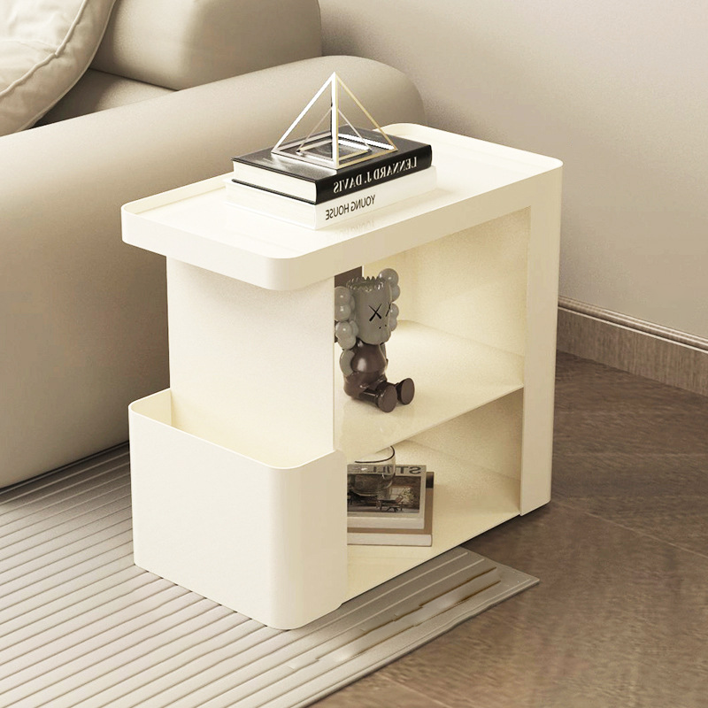 Modern Simplicity Iron Rectangular End Table Movable 3-Tier For Living Room