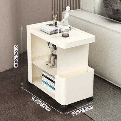 Modern Simplicity Iron Rectangular End Table Movable 3-Tier For Living Room