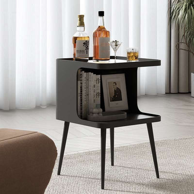 Contemporary Nordic Square Carbon Steel End Table 1-Storage For Living Room