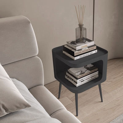 Contemporary Nordic Square Carbon Steel End Table 1-Storage For Living Room