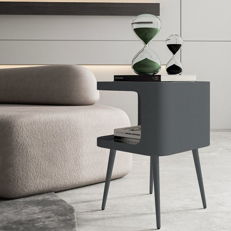 Contemporary Nordic Square Carbon Steel End Table 1-Storage For Living Room