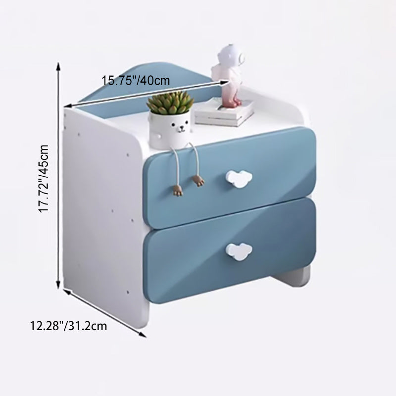 Modern Simplicity Kids Plate Rectangular Cloud Handle Nightstand 1/2 Drawer For Bedside