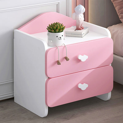 Modern Simplicity Kids Plate Rectangular Cloud Handle Nightstand 1/2 Drawer For Bedside