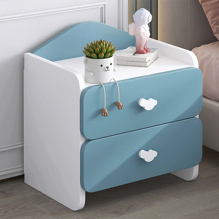 Modern Simplicity Kids Plate Rectangular Cloud Handle Nightstand 1/2 Drawer For Bedside