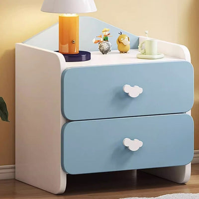 Modern Simplicity Kids Plate Rectangular Cloud Handle Nightstand 1/2 Drawer For Bedside