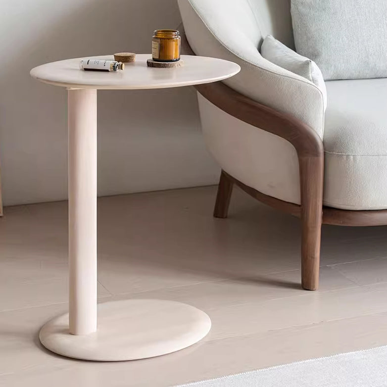 Modern Simplicity Wood Elliptical Cat Ear Base Side Table 2-Tier For Living Room