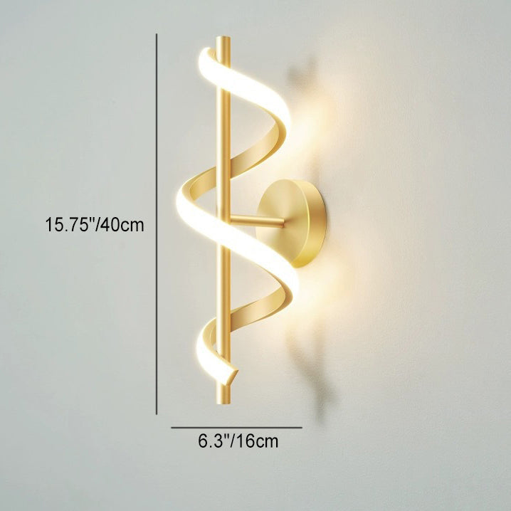 Lámpara de Aplique de Pared LED de Silicona de Aluminio con Espiral Moderno Minimalista para Sala de Estar 