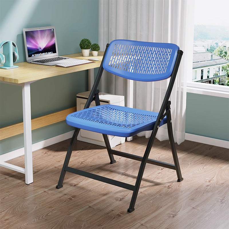 Modern Minimalist Iron Plastic Desk Chair Backrest Armless For Home Office