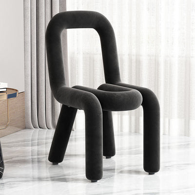 Contemporary Creative Flannelette Sponge Carbon Steel Chair Backrest Armless For Living Room