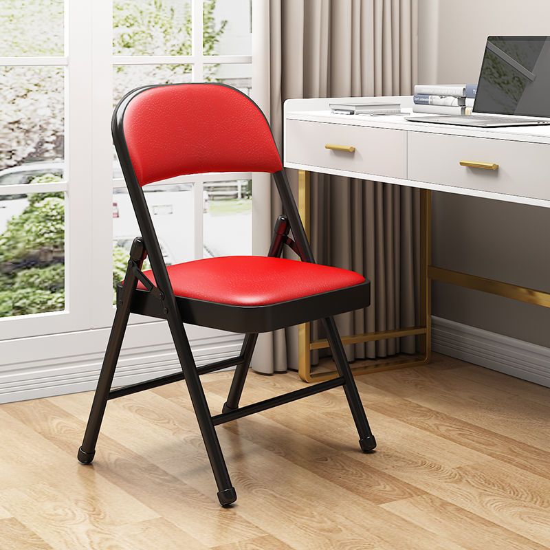 Modern Simplicity Steel Leather Desk Chair Backrest Armless For Home Office