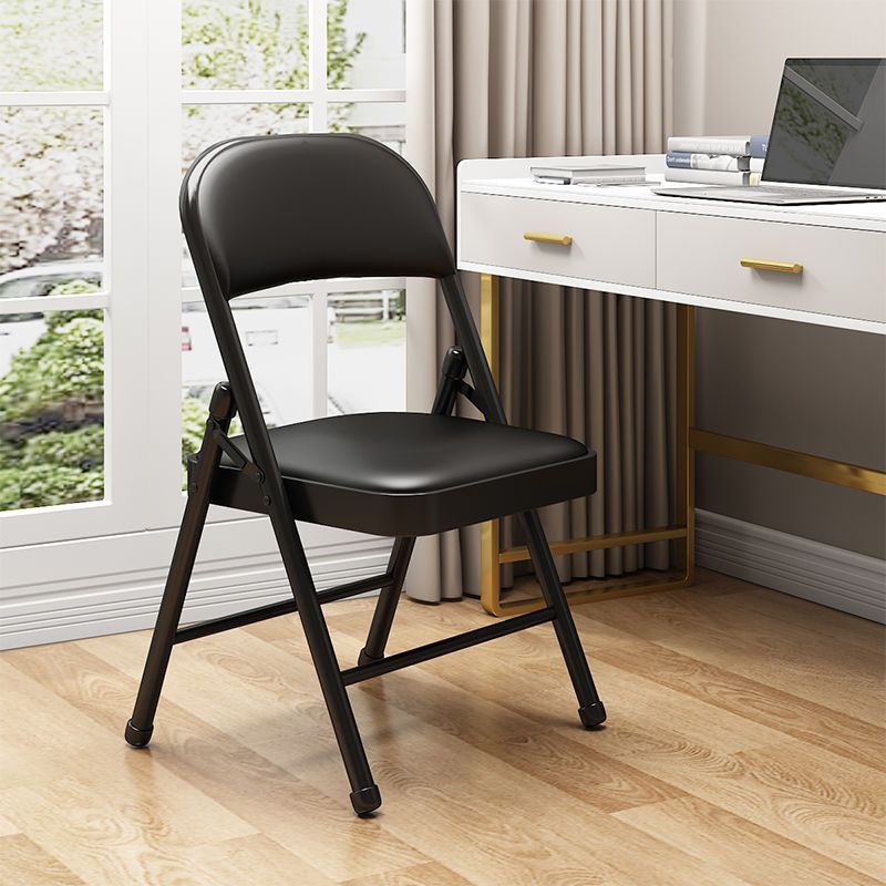 Modern Simplicity Steel Leather Desk Chair Backrest Armless For Home Office