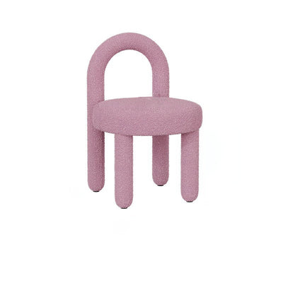 Modern Simplicity Lambswool Flannelette Carbon Steel Vanity Stool Backrest Armless For Bedroom