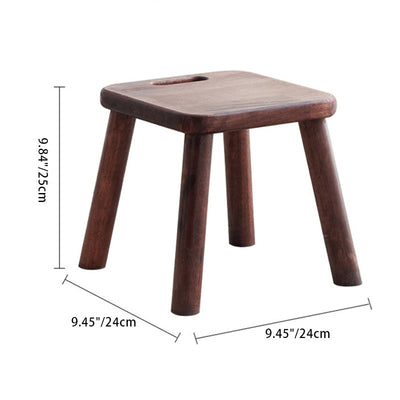 Contemporary Simplicity Rubber Wood Low Stool Backless Armless For Living Room