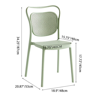 Contemporary Nordic PP Macarons Dining Chair Backrest Armless For Dining Room