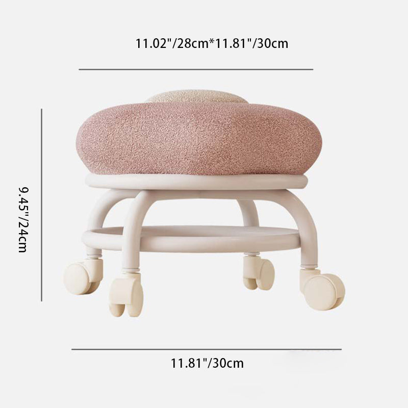 Contemporary Creative Plastic Lambswool Footstool Backless Armless For Living Room