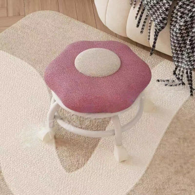 Contemporary Creative Plastic Lambswool Footstool Backless Armless For Living Room