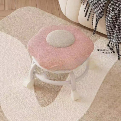 Contemporary Creative Plastic Lambswool Footstool Backless Armless For Living Room