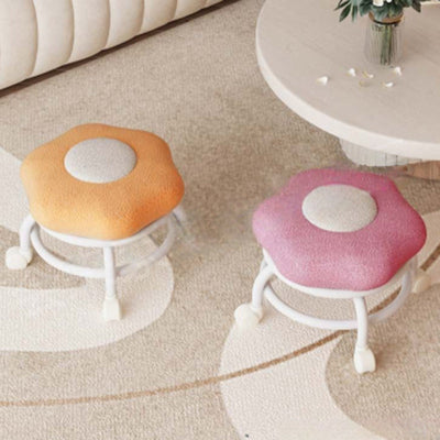 Contemporary Creative Plastic Lambswool Footstool Backless Armless For Living Room