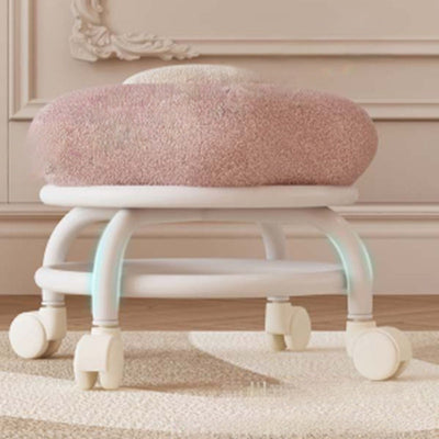 Contemporary Creative Plastic Lambswool Footstool Backless Armless For Living Room