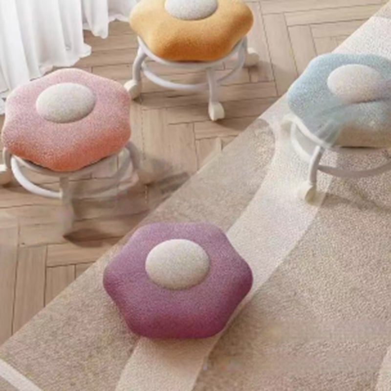 Contemporary Creative Plastic Lambswool Footstool Backless Armless For Living Room