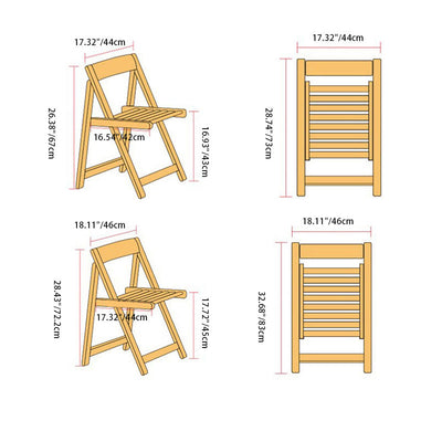 Modern Minimalist Solid Wood Dining Chair Backrest Armless For Dining Room