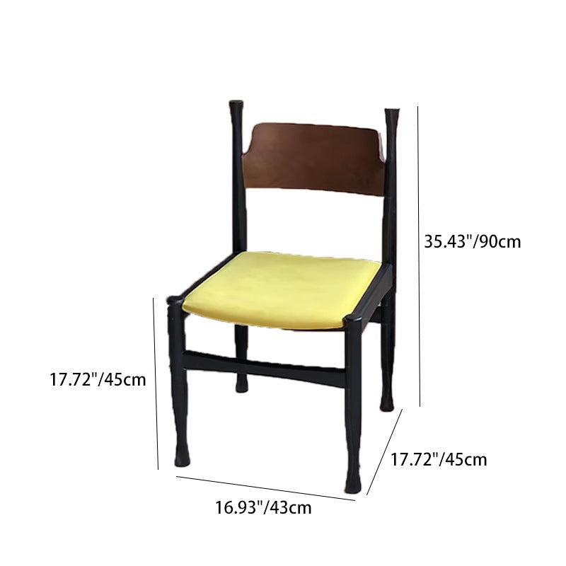 Modern Simplicity Ash Wood Velvet Dining Chair Backrest Armless For Dining Room