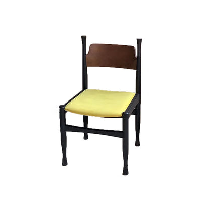 Modern Simplicity Ash Wood Velvet Dining Chair Backrest Armless For Dining Room