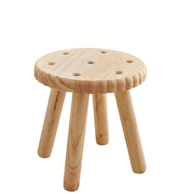 Contemporary Creative Biscuit Shape Wood Footstool Backless Armless For Living Room