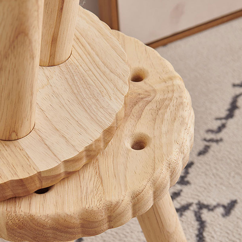 Contemporary Creative Biscuit Shape Wood Footstool Backless Armless For Living Room