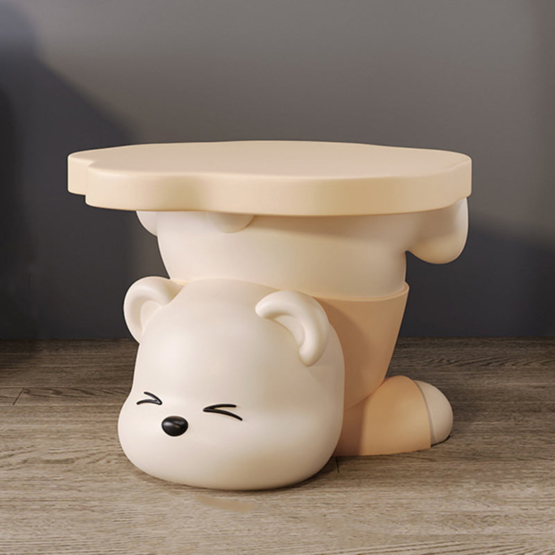 Contemporary Creative Bear Resin Footstool Backless Armless For Living Room