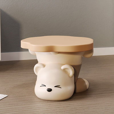 Contemporary Creative Bear Resin Footstool Backless Armless For Living Room