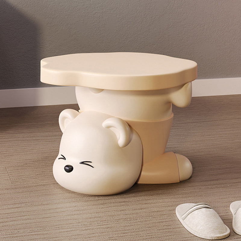 Contemporary Creative Bear Resin Footstool Backless Armless For Living Room